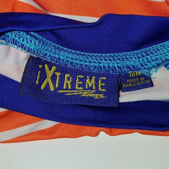 iXTREME Swim Shirt Shorts Baby 18 Months Trunks Rashguard Shark Blue Orange - Picture 3 of 8